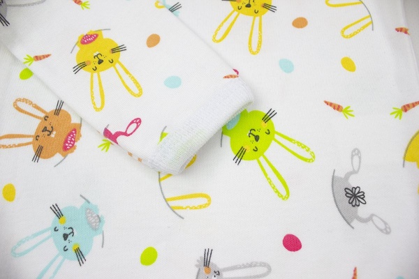 Боди для девочки Маленькие люди Кролики р.80 белый с рисунком 