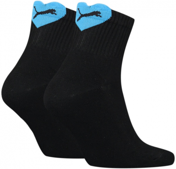 Шкарпетки Puma WOMEN HEART LOGO SHORT CREW 2P PURP 93818802 р.39-42 чорний