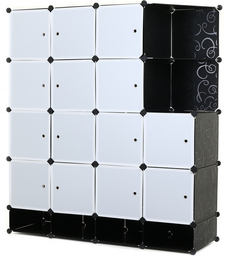 Шафа складна пластикова сubes storage 1460х1675х470 мм чорний з білим