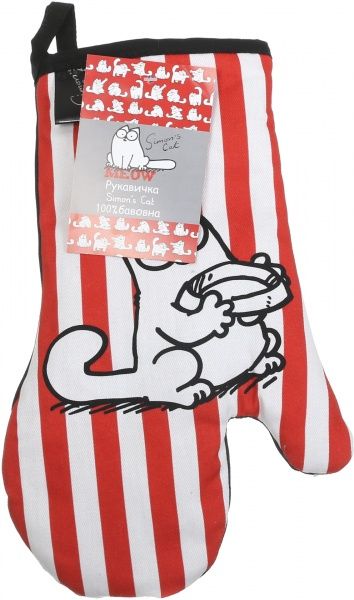 Рукавичка-прихватка 2251960276013 18x32 см червоний із білим Simon's Cat 