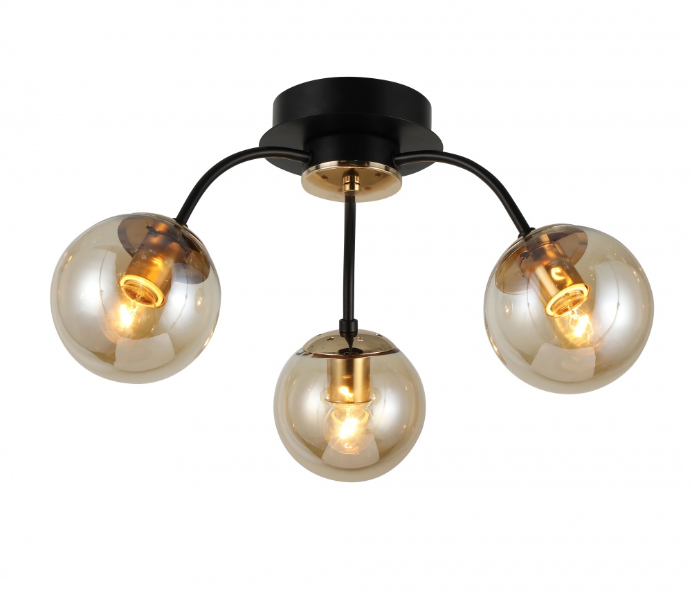 Люстра потолочная Sensio Bordo 3x40 Вт E27 черный с золотистым LS-35818/3BG-E2740W