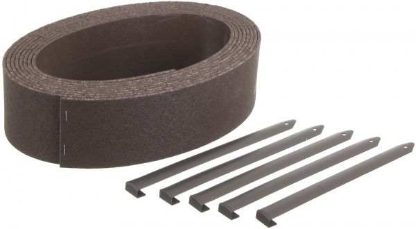 Бордюр MultyHome декоративный резиновый для сада, 9х0,5х600 см, серо-коричневый