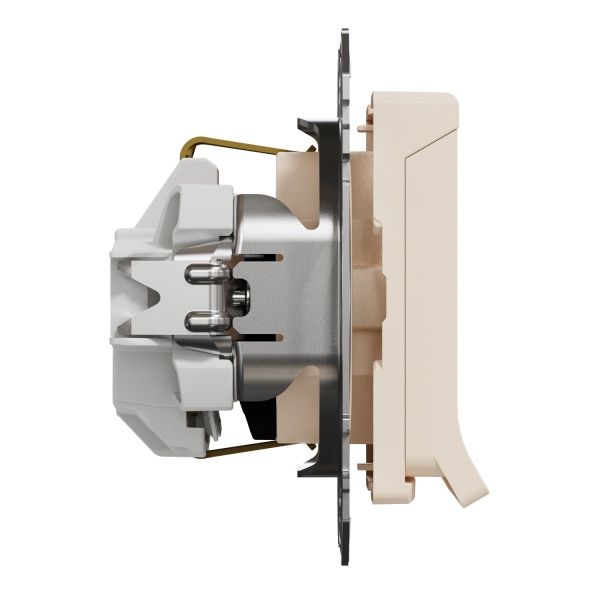 Розетка силова із заземленням Schneider Electric Sedna Design зі шторками з кришкою бежевий SDD112024