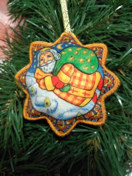 Підвіска фетрова Святий Миколай з мішком 8 см