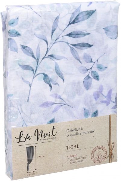 Тюль Dolly синий 290х275 см La Nuit