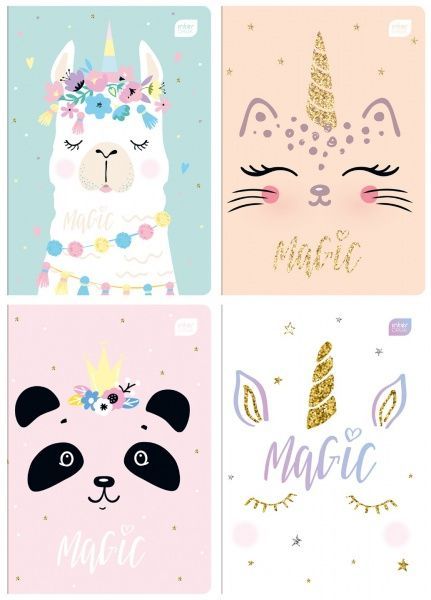 Зошит шкільний А5 12 арк. клітинка Magic в асортименті InterDRUK