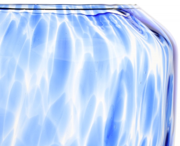 Ваза стеклянная синяя Кобаль d21 d32 см Wrzesniak Glassworks