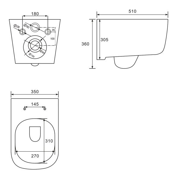 Унітаз підвісний VOLLE Hippo Rimless із сидiнням Slim Soft-close 13-44-202