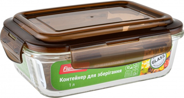 Контейнер для зберігання Original Rectangular 1000 мл коричневий Flamberg Smart Kitchen