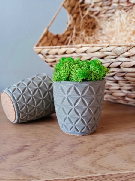 Кашпо декоративне Pattern бірюзовий бетон