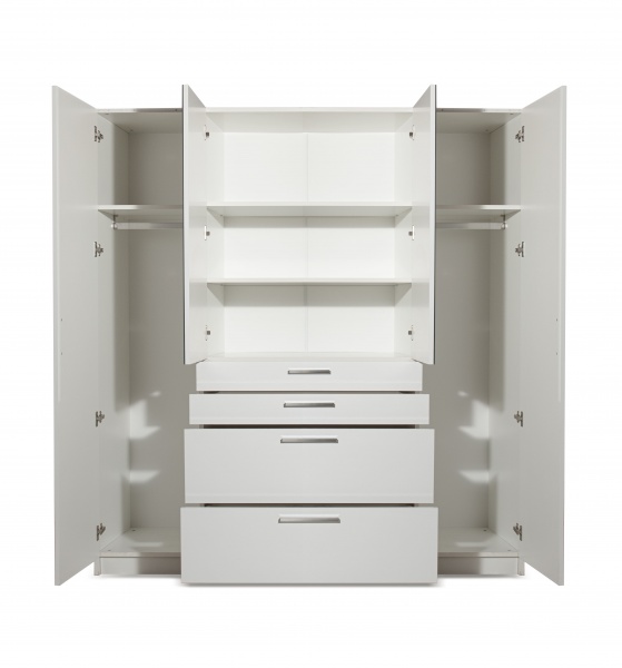 Шкаф Embawood Гамбург 1810х1970х540 ДСП лак белый 