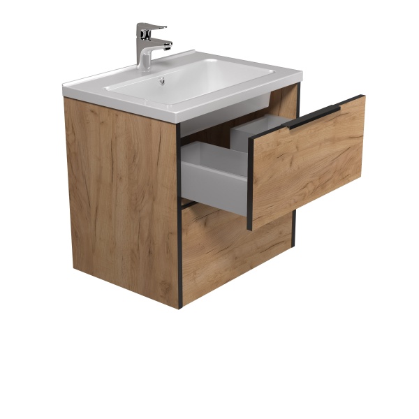 Тумба подвесная Мойдодыр Line Craft 60-А с умывальником Rodeo 60