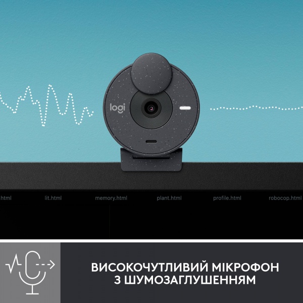 Веб-камера Logitech BRIO 300 FHD Graphite (960-001436)