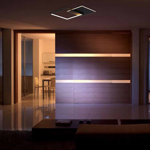 Світильник світлодіодний Feron QUADRO S 50 Вт чорний 2700-4000-6500 К 