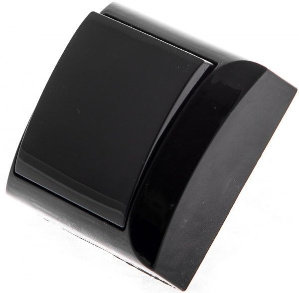 Выключатель одноклавишный UP! (Underprice) без подсветки 10 А 220В черный 2201 BLACK