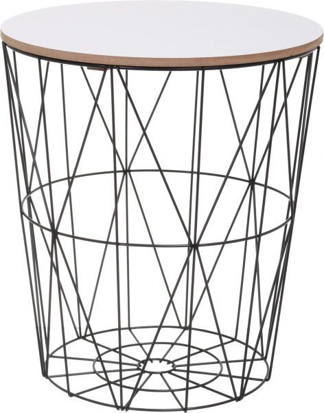 Стол-корзина Сканди 35х35х39 см белый с черным