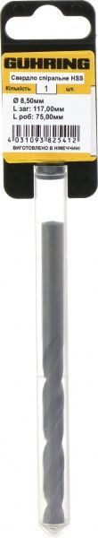 Свердло по металу Guhring HSS 75x117 мм 8.5 мм 322041990
