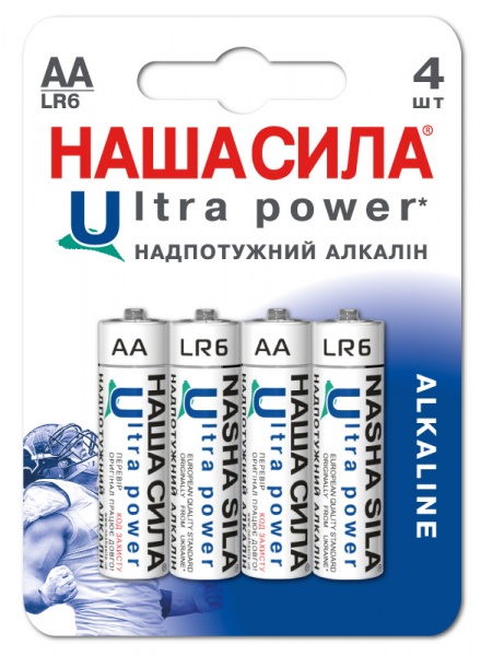 Батарейки НАША СИЛА Ultra Power AA (LR6, 316) 4 шт. (3022) 