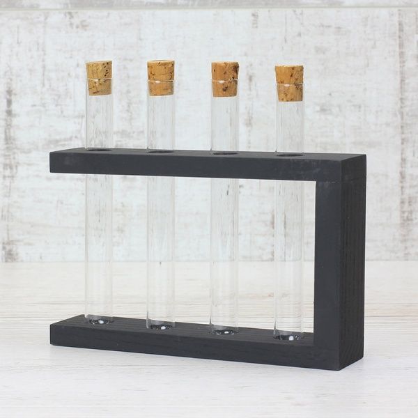 Підставка декоративна Склоприлад із 4 пробірками чорна 300551