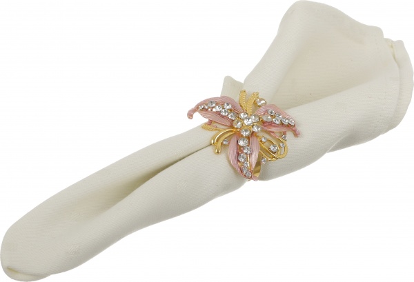 Кольцо для салфеток Diamond Pink Flower YQU9165-2
