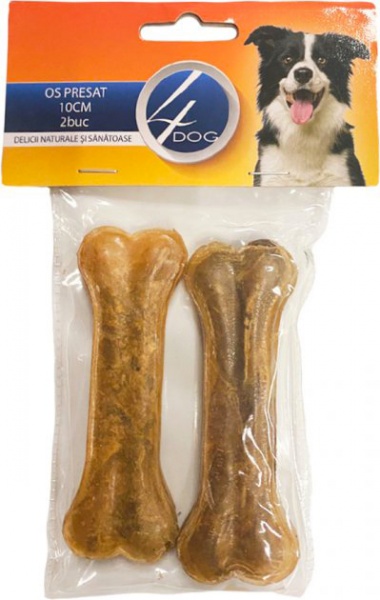 Снеки 4Dog для собак Пресована кістка 10 см 2 шт (5949060202632)