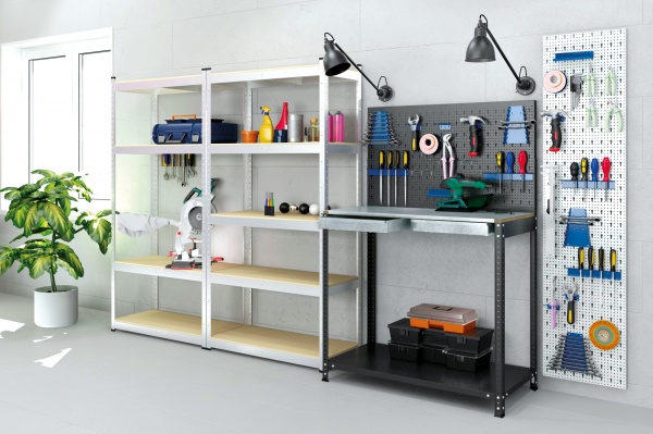 Стеллаж-верстак Меткас антрацит 1500x1000x500 мм металл краска 