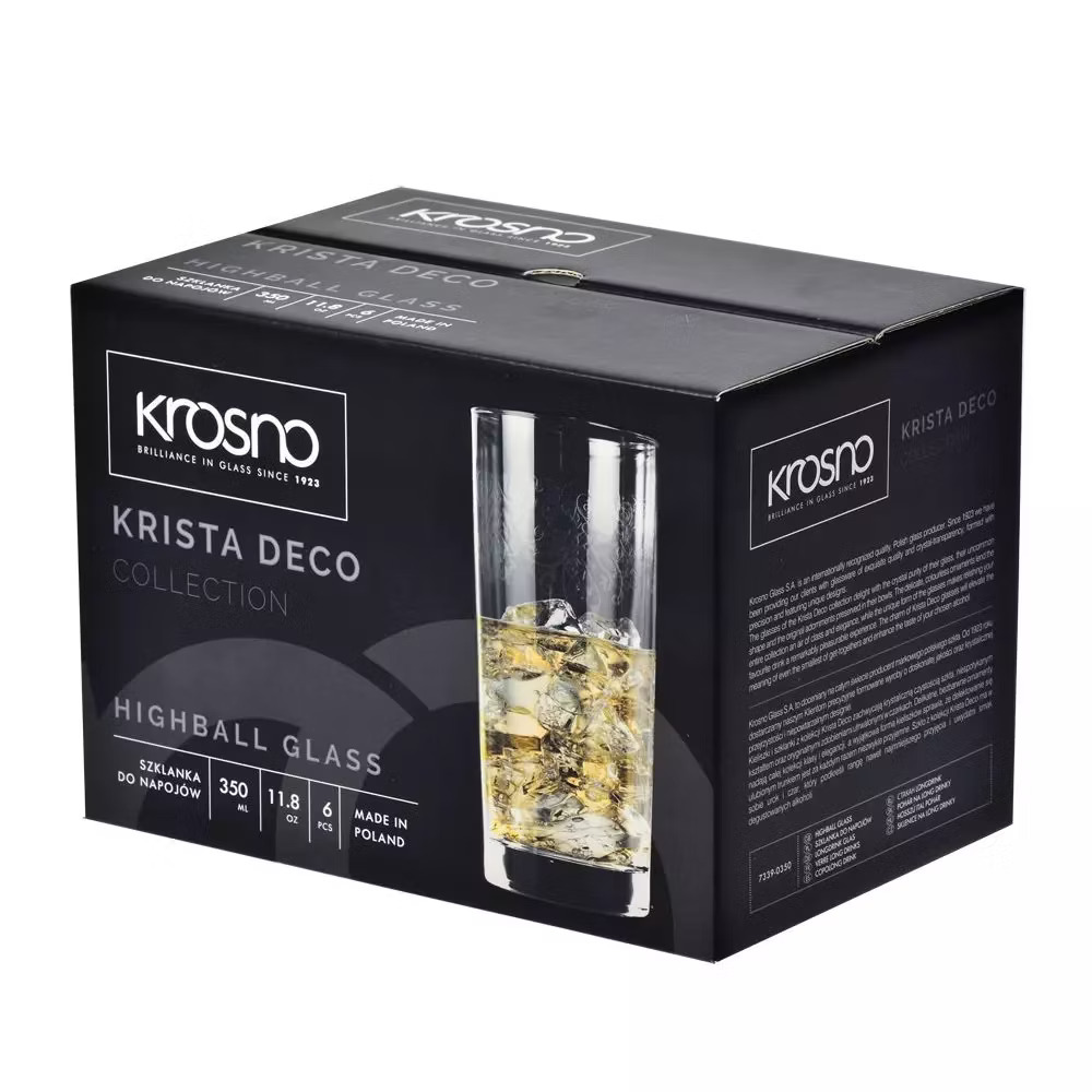 Набір склянок Krosno високих KRISTA DECO 6 шт.