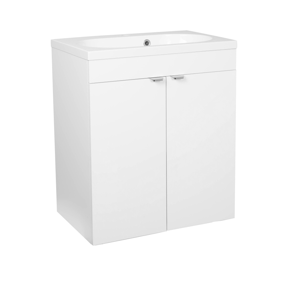 Тумба RIO (білий мат) з умивальником Status 60 см