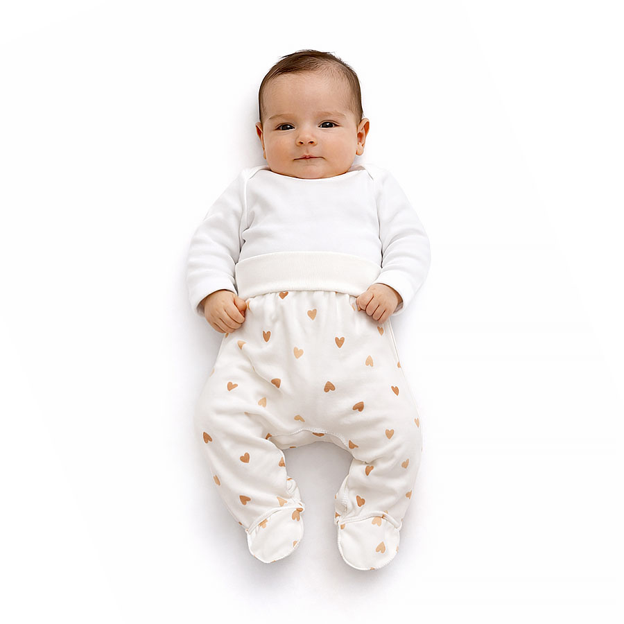 Повзунки дитячі Blanka Сердечко р.56-62 молочний 14410 — фото 1