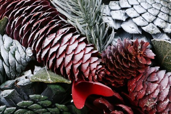 Вінок новорічний з шишками і ягодами d325 мм E581207A 