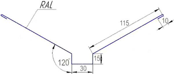 Планка ендови декоративна глянсова PSM PROFILE PSM RAL 3005 бордова 2м