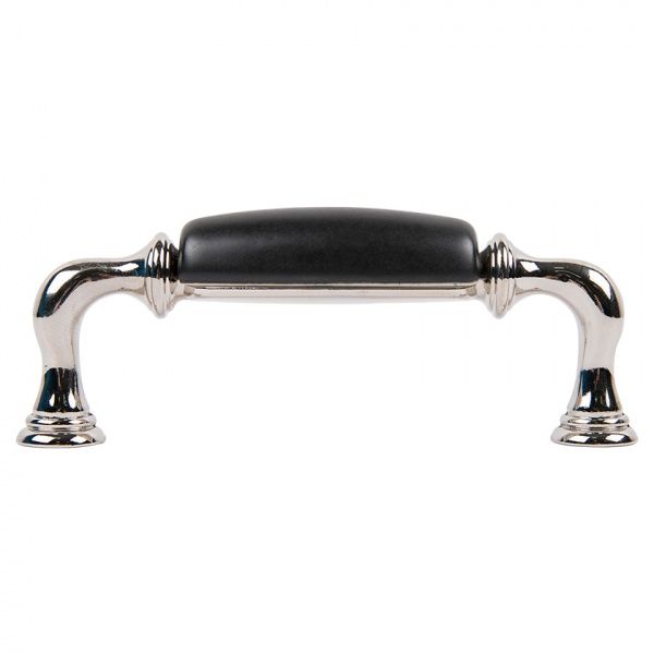 Меблева ручка CR 15136.96 69017 Bosetti Marella 96 мм полірований нікель/ чорний матовий