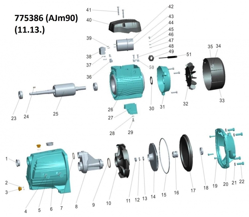 Насос центробежный LEO 0.9кВт Hmax 48 м Qmax 85 л/мин 775386