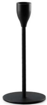 Свічник чорний малий 7,8х33х2,5 см