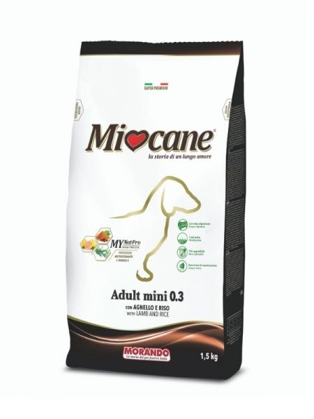 Корм Morando MioCane Adult Mini with Lamb and Rice для взрослых собак мелких пород, с ягненком и рисом 10 кг