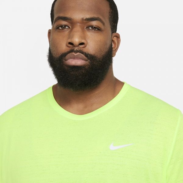 Футболка Nike M NK DF MILER TOP SS CU5992-358 р.M лайм