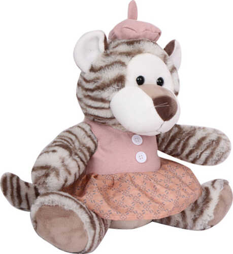 Сувенир новогодний тигрица в платье и берете 27 см 