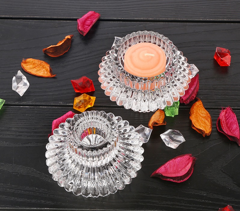 Подсвечник прозрачный стеклянный двухсторонний 7,5х4,4 см LY-1209 Sensio