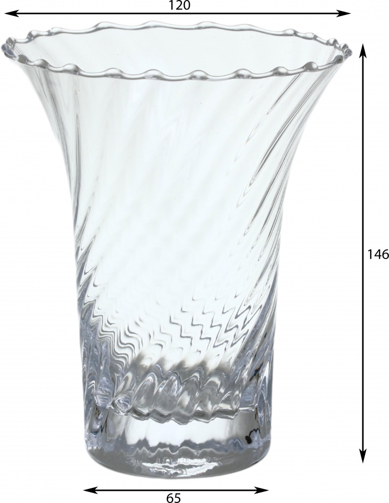 Ваза скляна Wrzesniak Glassworks Optic 18 см прозора 17-6188A