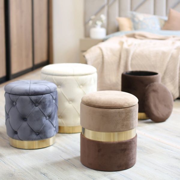 Скриня-пуф Louis 33,5х33,5х38 см сірий 