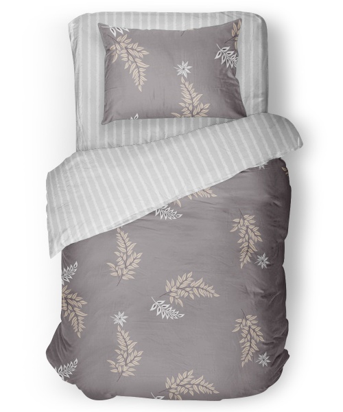 Комплект постельного белья Herbarium 1,5 серый с рисунком UP! (Underprice) 