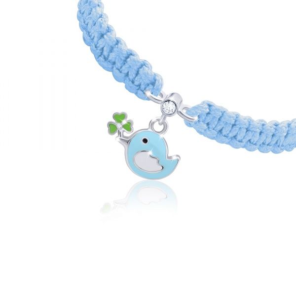 Браслет плетеный UMa&UMi Птичка голубая