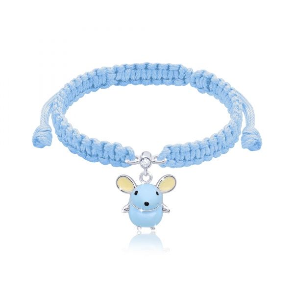 Браслет плетеный UMa&UMi Мышка голубая