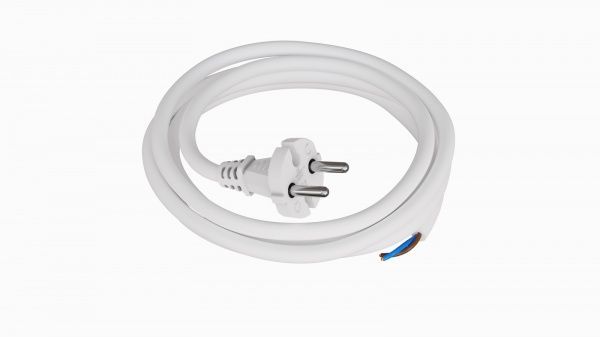 Провод с вилкой Одескабель армированный ПВС-ВП-2х1,5-250-08-16-2,7 без заземления 220В 16А ПВХ белый