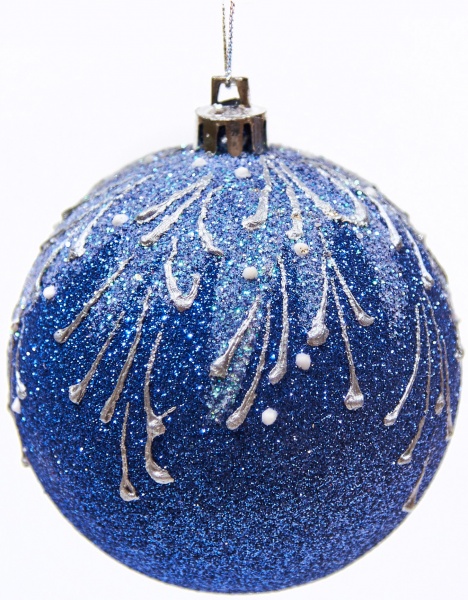 Куля новорічна Крила синій