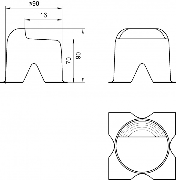 Кронштейн - стопор для воріт 90х90х16х1,5 мм 1 шт. 