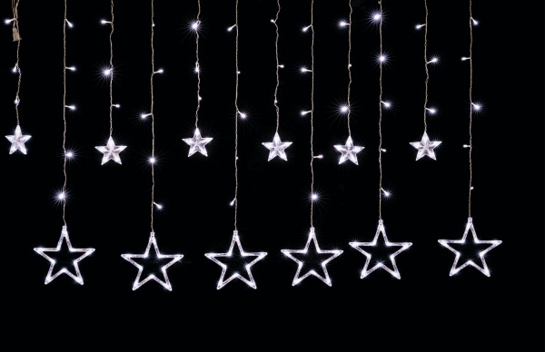 Электрогирлянда-штора со звездами QC4009-1 светодиодная (LED) 138 ламп 2,5 м 