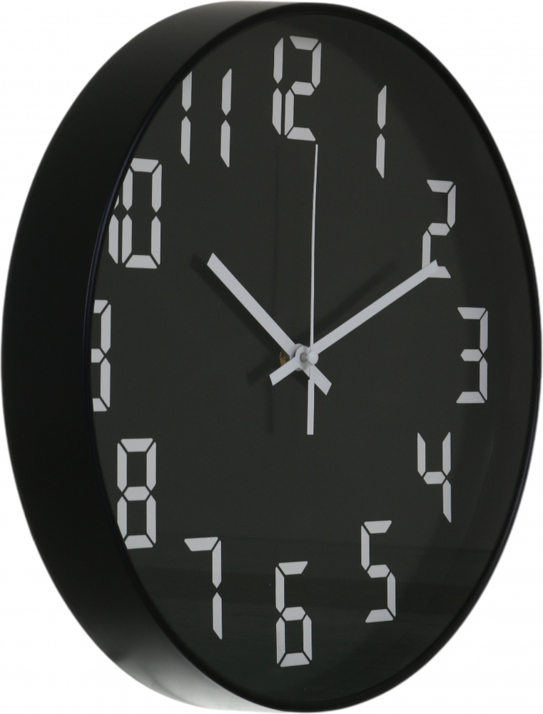 Часы настенные Laconic 30 см черный с белым