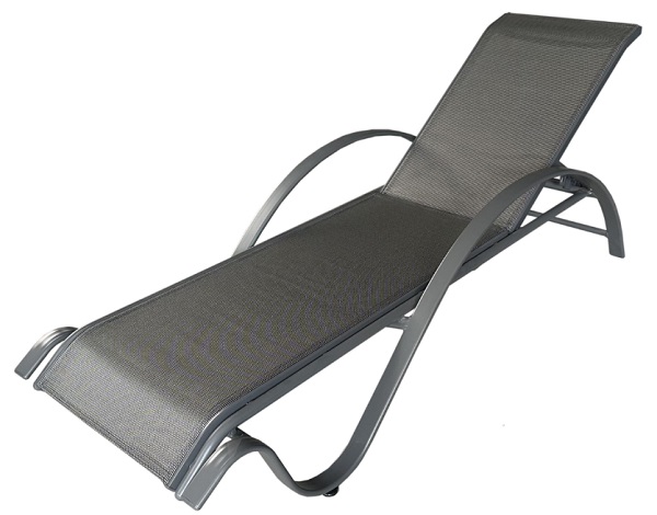 Шезлонг Indigo алюмінієвий сірий 67x194 см