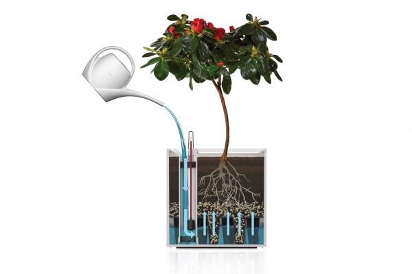 Горшок для цветов Plastkon Cubico Flower Lover квадратный 33 л черный глянец 